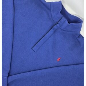 Polo Ralph Lauren Double Knit Sweatshirt‎ Mens 2XLT Mockneck 1/4 Snap Blue